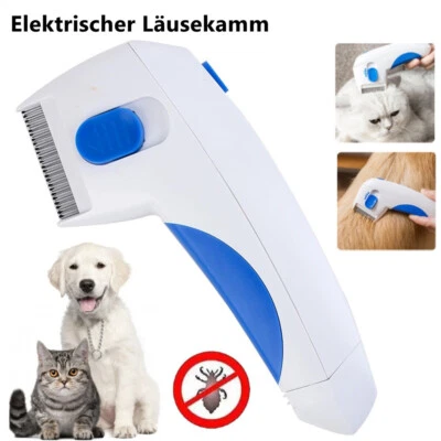 Elektrischer Flohkamm Pflegekamm Läusekamm Staubkamm Fellkamm Nissenkamm Hunde