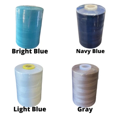 Polyester Sewing Thread 16 Colors White Black Embroidery Quilting on Cones - Image 1 of 4