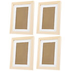 5x7 inch Wooden Picture Frames, 4 Pcs Display, Beige