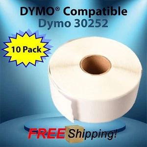 Thermal Label 350 Labels Per Roll Dymo® Compatible 30252 Jumbo 10 Rolls - Picture 1 of 4