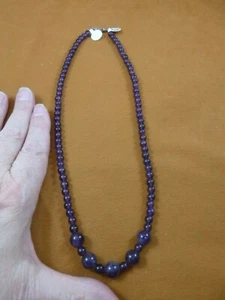 (v306-O) 20" 6 + 10mm purple Amethyst crystal gemstone bead beaded Necklace - Picture 1 of 2