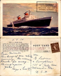 Vintage Postcard S.S. United States Ocean Liner Ship United States Lines 1950s P - Picture 1 of 2