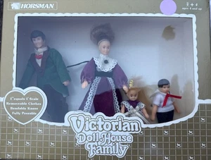 Casa de muñecas victoriana Horsman 1991 familia de 4 totalmente posable 1" = 1' modelo #6004-6 - Imagen 1 de 3