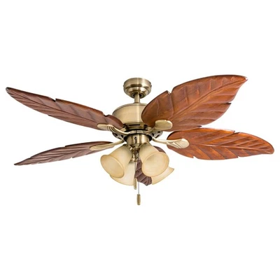 Royal Palm, 52 Inch Tropical LED Ceiling Fan with Light, Pull Chain, Three Mo... - Image 1 of 4