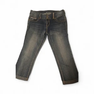 Pantalones de mezclilla capri bordados amatista para mujer talla 9 JC59 - Imagen 1 de 8