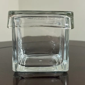 Square Glass Box 3x3x3" with Lid 3.5x3.5x1" Cube Trinket Dish Storage Display - Picture 1 of 7