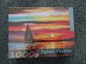 InGooood Sunrise Sailing Boat Jigsaw Puzzle 1000pc Tranquil Series Unopened New - Picture 1 of 6