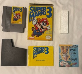 Super Mario Bros 3 NES CIB Completo Sinistro Bros 1&deg; Stampa Autentico 1990 Nintendo