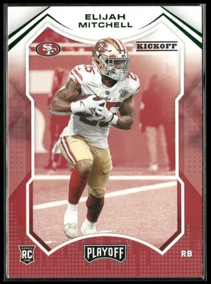 2021 Panini Playoff Kickoff Football Card RC Eli Mitchell Rookie San Francisco - Image 1 of 2