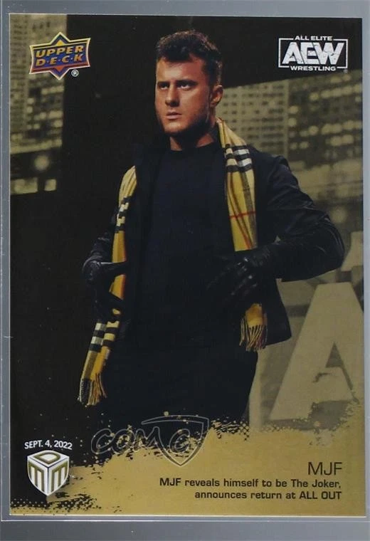 2022 Upper Deck AEW Match Dated Moments All Out Gold MJF #24 - Image 1 of 2