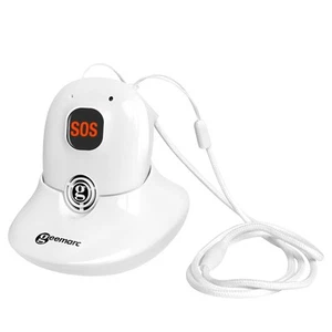 Geemarc Pendentif d'Urgence SOS Additionnel avec Fonction Mains Libres Blanc - Photo 1/5