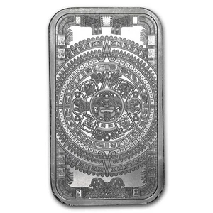 Silver - 1 oz Aztec Calendar Bar - Afbeelding 1 van 2