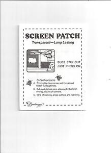 SCREEN REPAIR PATCHES HOME/RV/CAMPING 4 PATCHES