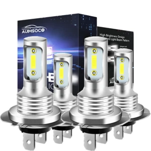 4Pcs H7 LED Headlight Combo Bulbs Kit High + Low Beam 6500K Super White Bright - Picture 1 of 12
