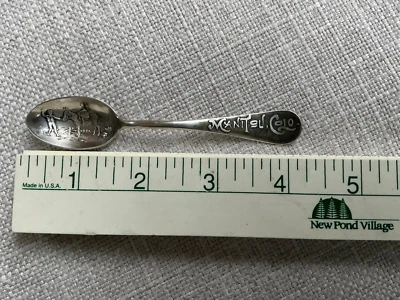 MANITOU, CUCHARA RECUERDO PLATA ESTERLINA COLORADO, Mujer a Caballo Foto 1 de 4