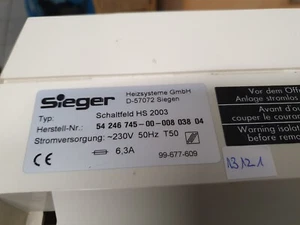 Sieger Schaltfeld HS 2003 Siegermatic + Schaltfeld Technisch OK - Bild 1 von 14