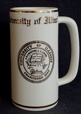 Vtg Mid Century University Of Illinois Stein Mug Cup Tankard W.C.Bunting Co 4.5"