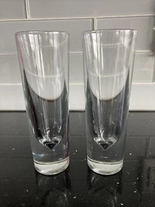 Gafas de brunch de cristal bala italianas - 6 3/4" de alto - conjunto de 2 hechas en Italia - Imagen 1 de 7