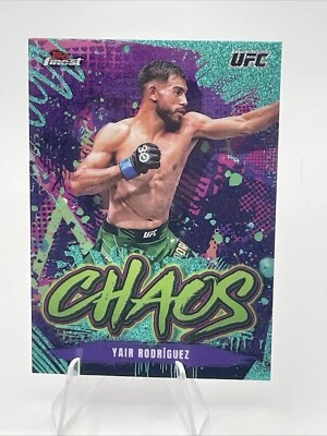 2024 Topps Finest UFC YAIR RODRIGUEZ #CHA-27 Aqua Glitter CHAOS - Image 1 of 2
