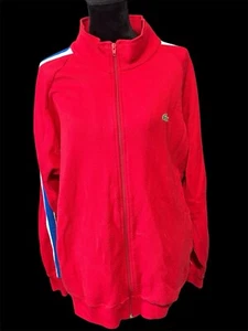 Vintage 1980’s Lacoste Track / Sweat Suit Jacket & Pants Red Blue XL - Picture 1 of 13
