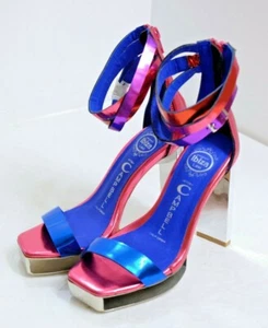 New Jeffrey Campbell Allegra Women's Sz 6M Metallic Pink Ankle Strap High Heels - Picture 1 of 11