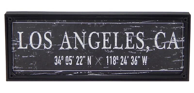 Los Angeles, CA Latitude Longitude Coordinates City Sign Wall Room Home Decor - Image 1 of 4