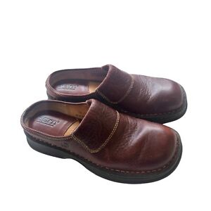 Born B7408 Women's Size 7.5 US Brown Leather Slip On Mule Casual Comfort Shoes