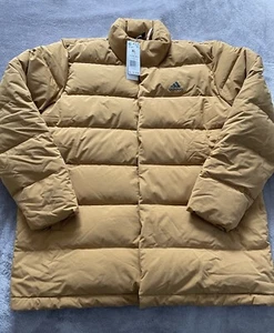 Adidas Helionic Chaqueta de Plumón de Longitud Media para Hombres Invierno Cálida Marrón para Hombres Talla XL HE1463 - Imagen 1 de 9
