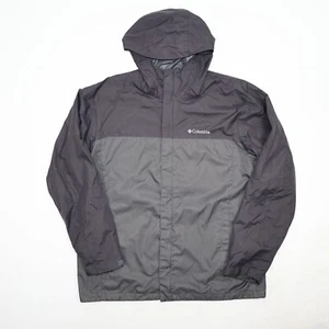 Columbia Men’s Size L Large Gray Full Zip Hooded Windbreaker Jacket - Picture 1 of 14