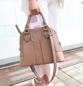 Sole Society Dome Satchel Marlow Structured Handbag Nordstrom Nude Crossbody - Picture 1 of 13
