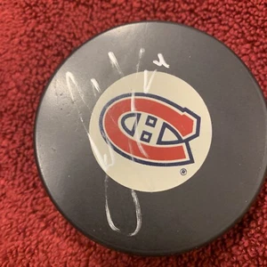 Jarred Tinordi Signed Montreal Canadiens Habs Logo Puck Autograph NHL - Picture 1 of 1
