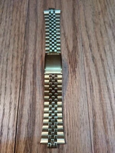 Correa de reloj vintage Seiko de acero inoxidable 'G' 19 mm X 55 mm cierre de despliegue tono dorado - Imagen 1 de 6