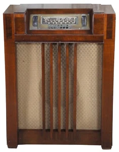 Antique Art Deco Pre War Philco 1939 Console Tube Radio Walnut Case 39-40 - Picture 1 of 12