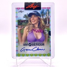 2022 Leaf Pop Century Influencer Grace Charis Blue Ink On Card Auto #1156/1347