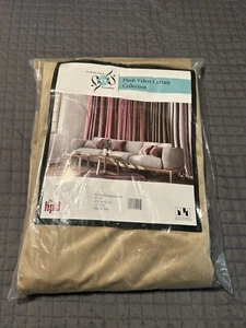 Beige/Tan Insulated & Weighted Velvet Curtains 50 X 120 - Rod Pocket - Picture 1 of 4