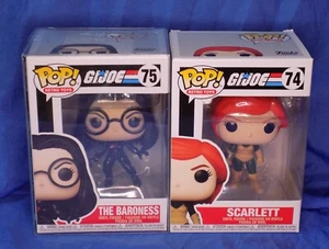Funko POP! Retro Toys GI JOE SCARLETT #74 & The BARONESS #75 w/ Protector - Picture 1 of 9