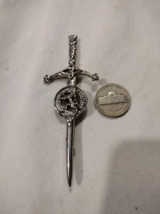 Vintage Clan Scott Sword Kilt Pin Lion Crest Scottish Kilt Sword Brooch - Picture 1 of 6