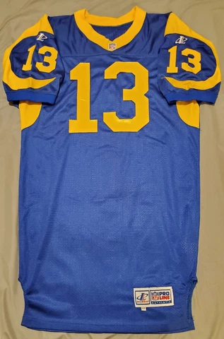 Rams Jersey Kurt Warner 13 Logo Athletic Size 48 Signed St. Louis Los Angeles Cover
