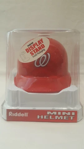 MLB WASHINGTON NATIONALS RIDDELL MINI BASEBALL HELMET W/DISPLAY STAND NOS 2003 Cover