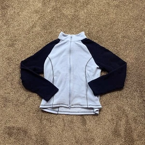 so gsjc youth girls large long sleeve fleece full zip sweater blue - Picture 1 of 5