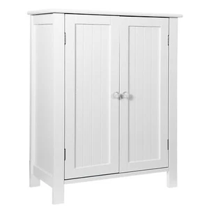 Bathroom Floor Cabinet Storage Freestanding Organizer w/Adjustable Shelf 2 Doors - Picture 1 of 18