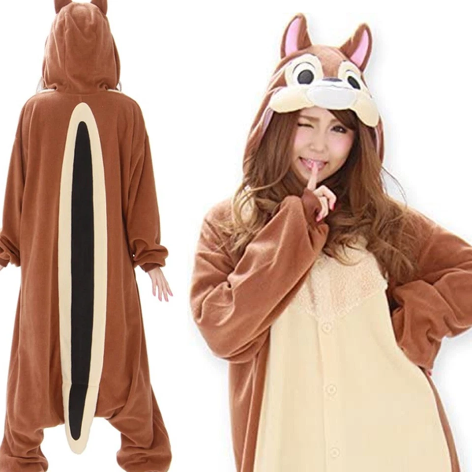 SAZAC Disney Chip Fleece Costume Pajamas Kigurumi Unisex Chip 'n Dale New - Image 1 of 4