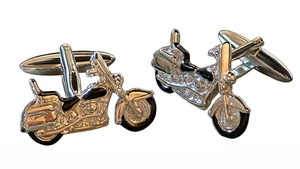 Motorbike cufflinks Chrome Finish with Gift Tin - Picture 1 of 2