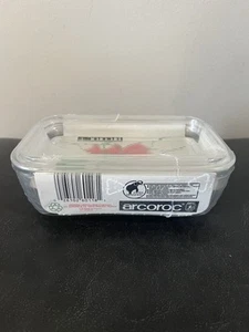 Arcoroc France Glass Covered Refrigerator Butter Dish Ribbed Sealed Vtg New - Picture 1 of 12