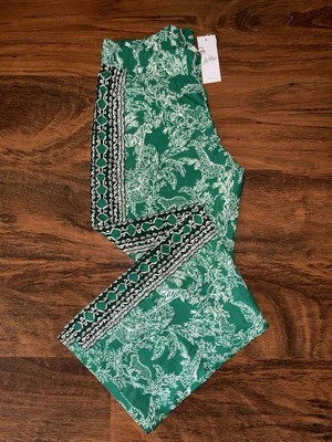 Lilly Pulitzer L Fiddle Leaf Green SAFARI PARTY HARBOUR PANTS Palazzo Wide NWT - Image 1 of 4