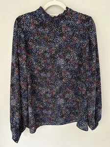 Papaya Womens Blouse Size 20 Black Purple Pink Spotted Chiffon Summer Holiday - Picture 1 of 7