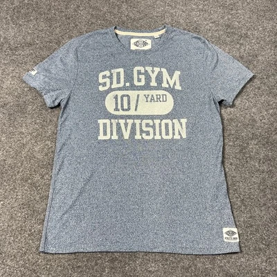Superdry Shirt Mens Large Blue Gym Locker Lite Loop SD GYM Division Athletic Tee - Image 1 of 4