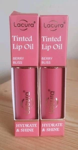 2 X Lacura Tinted Lip Oil Berry Bliss 2.9ml Glossy Finish BNIB - Picture 1 of 3