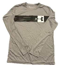 Youth Large Under Armour Shirt Gray Graphic - Picture 1 of 7