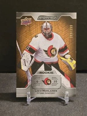 2023-24 Upper Deck Engrained Oak Leevi Merilainen RC 399/399 *Bookend* #142 - Image 1 of 4